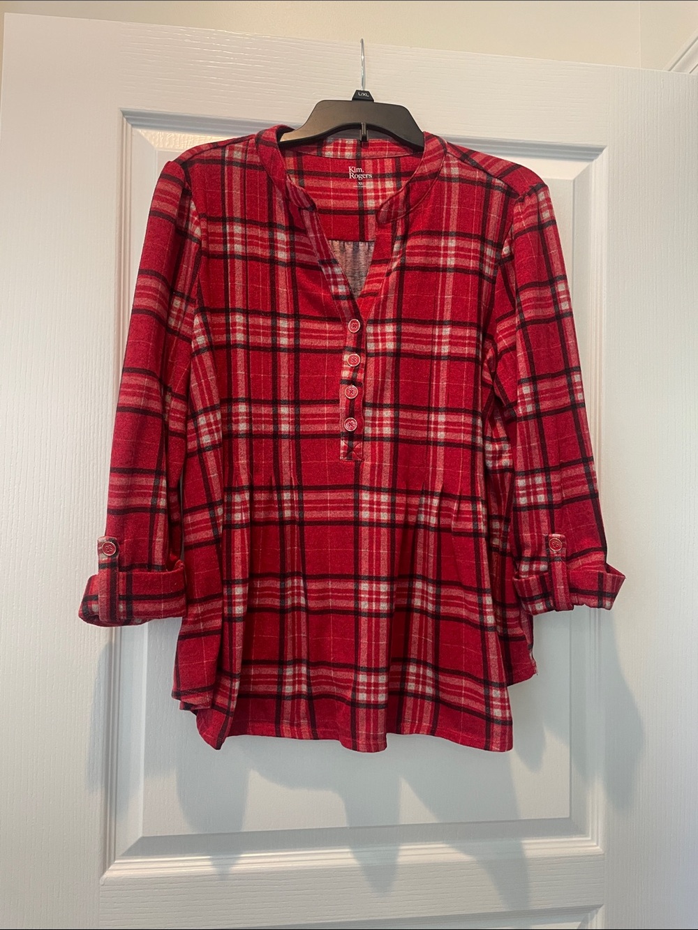Kim Rogers Red Plaid Tunic Top